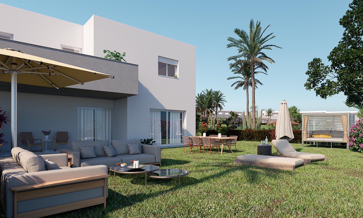 Jardín privado de una vivienda